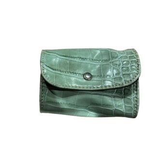 Tommy Hilfiger Women’s 1990’s Mint Green Faux Alligator Skin Wallet